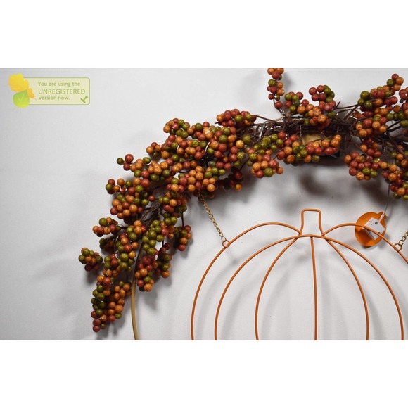 Hyde & EEK! Harvest Fall Pumpkin Wreath - Picture 2 of 6